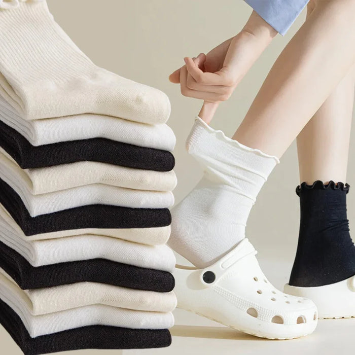 fashion-new-ruffle-socks-for-women-mid-crew-middles-tube-ankle-high-breathable-cotton-socks-black-white-beige-female-cute-sock