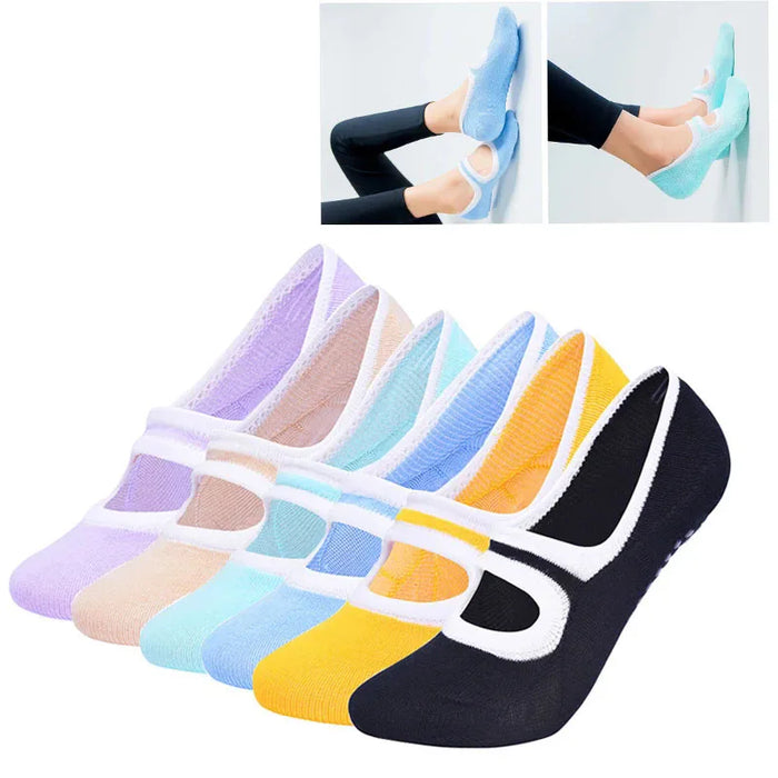 Multi Colored Plus Size Women's Yoga Socks