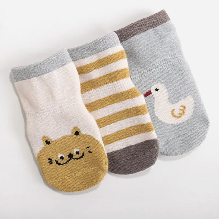 3 Pairs/Lot Autumn Winter Baby Non Slip Soft Floor Sock