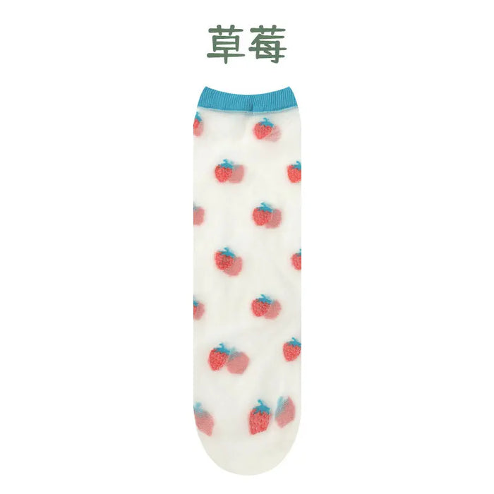Children summer ultra-thin Transparent love crystal socks