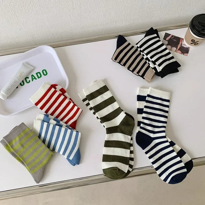 Combed Cotton Striped Socks