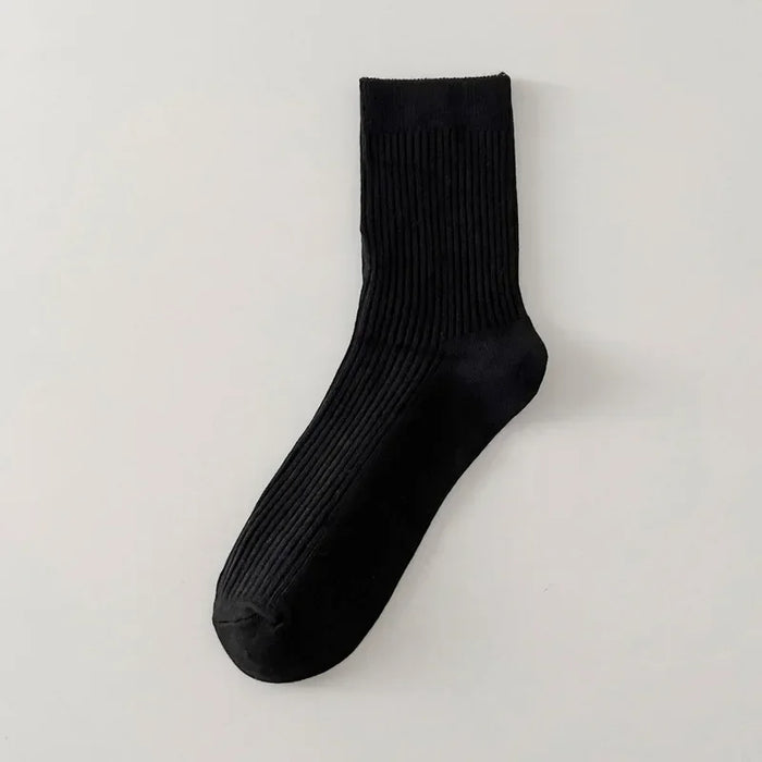 Mens Breathable Elastic Cotton Long Socks Solid Color