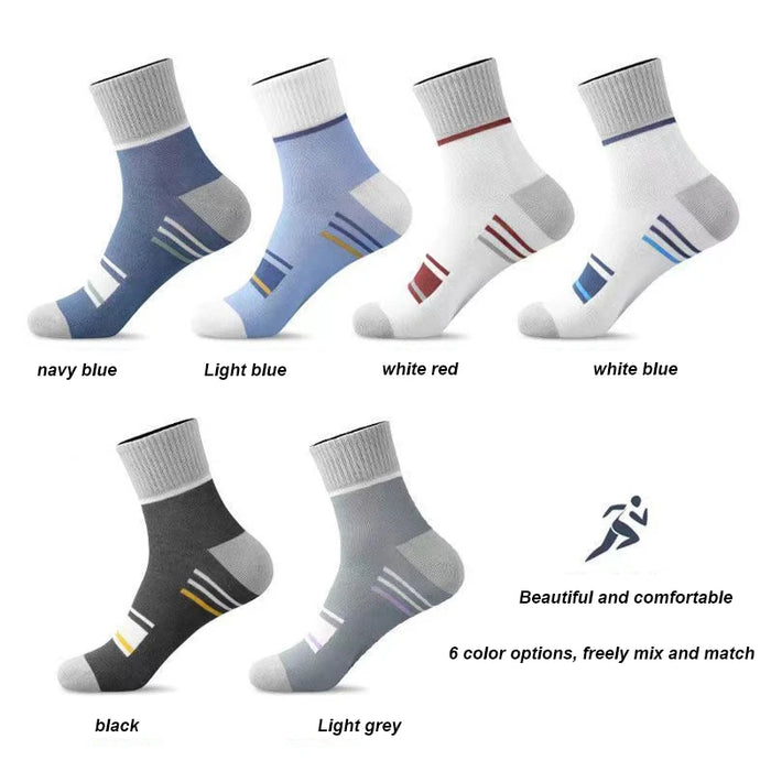 6Pairs Men Socks Breathable Cotton Sports