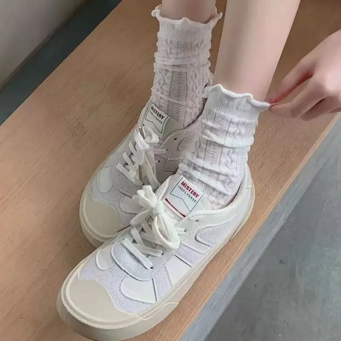 Lolita Women Hollow Out Breathable Mesh Lace Socks