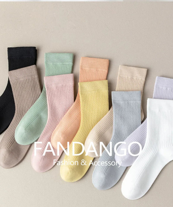 5-pairs-100-cotton-womens-socks-soft-casual-solid-color-middle-tube-socks-women-new-spring-high-quality-socks