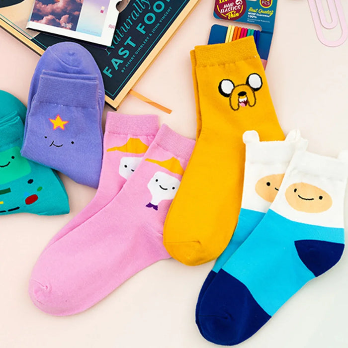 5 Pairs/Set Cartoon Patterned Women Socks