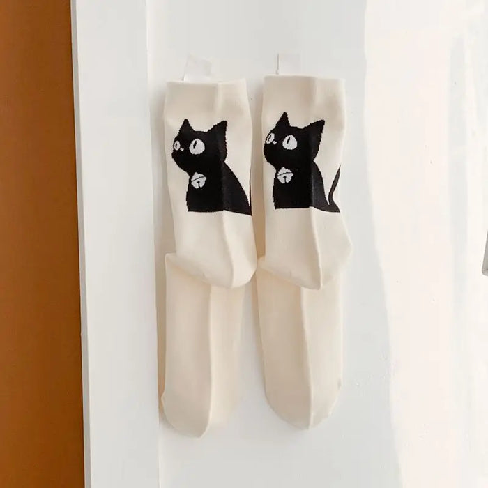 Fashion Cat Cartoon Socks, Breathable Long Causal