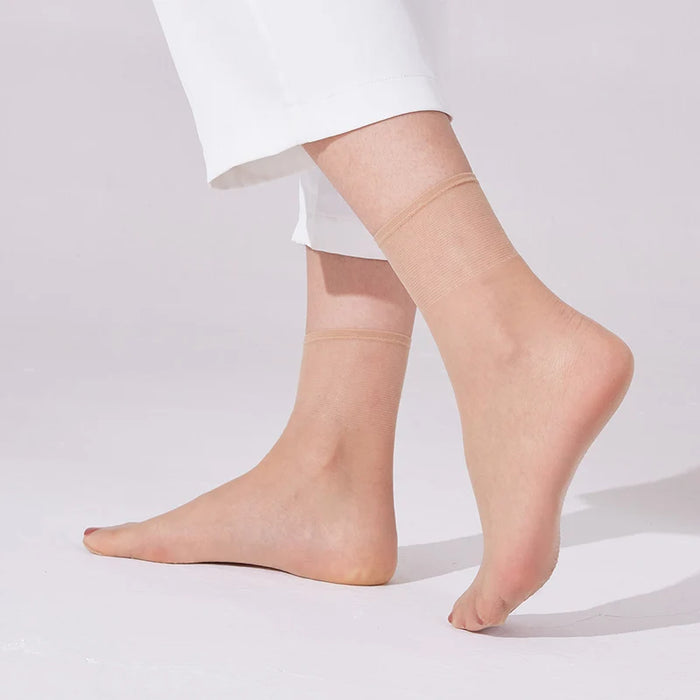 10/30/50 Pairs Solid Ultra-thin, Soft & Breathable Sheer Invisible Socks