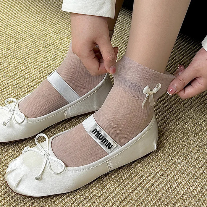 Bowknot Lace Low Tube Lolita Socks