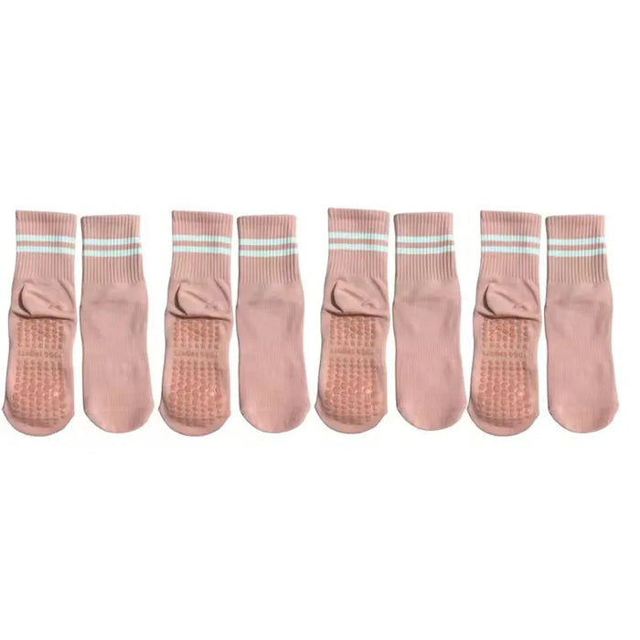 4 pairs Yoga / Pilates solid mid tube socks