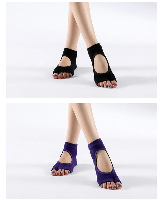 women-two-toes-yoga-socks-ballet-dance-half-fingers-sock-slippers-quick-dry-breathable-non-slip-silicone-sport-pilates-socks