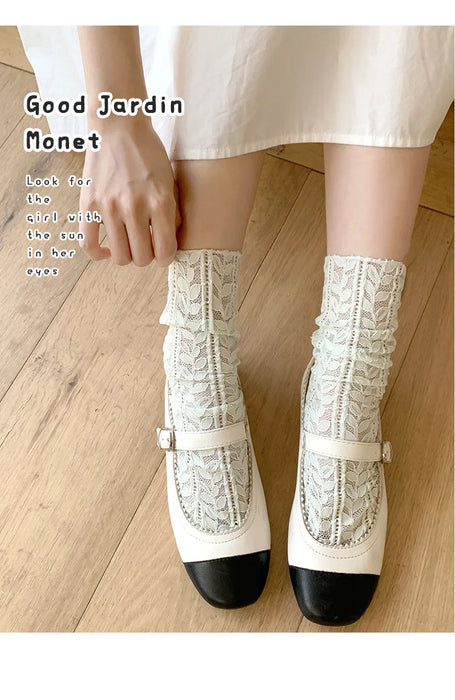 Summer Thin Hollow Breathable Loose Long Socks