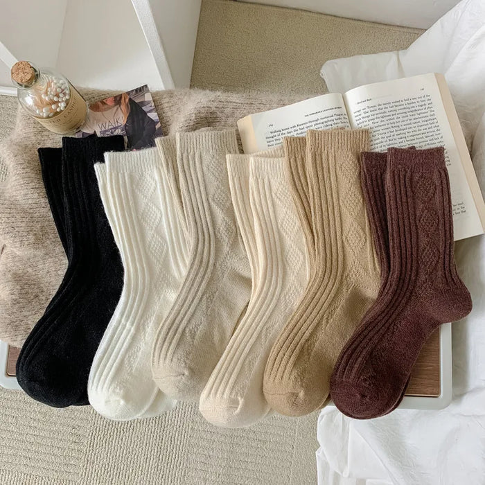 Warm Velvet Cashmere Wool Diamond Winter Socks