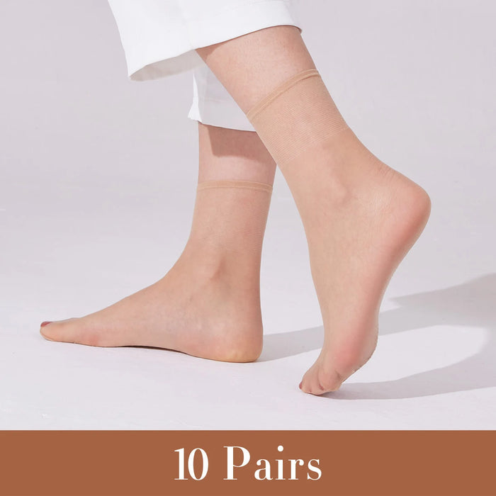 10/30/50 Pairs Solid Ultra-thin, Soft & Breathable Sheer Invisible Socks