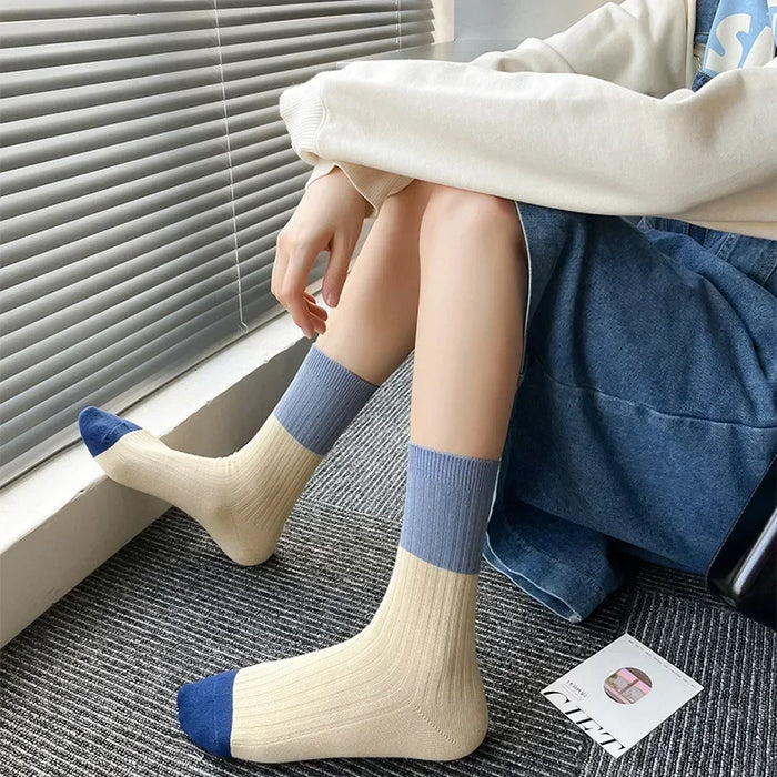 High Quality Cotton Knitting Women Socks Multicolor Striped