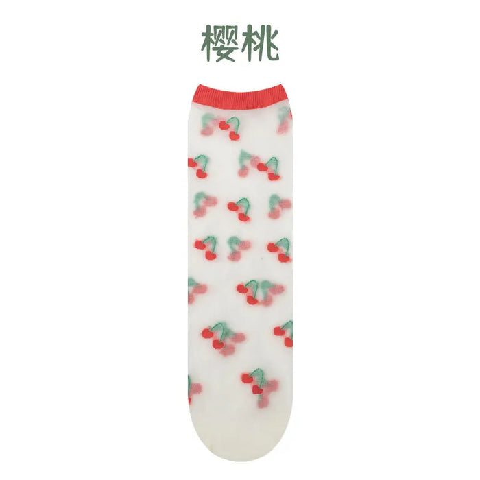 Children summer ultra-thin Transparent love crystal socks