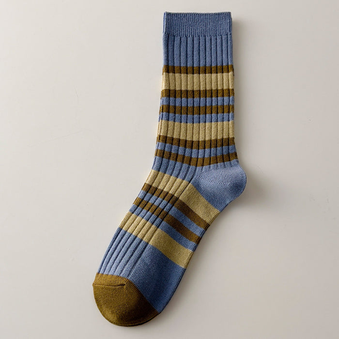 High Quality Cotton Knitting Women Socks Multicolor Striped
