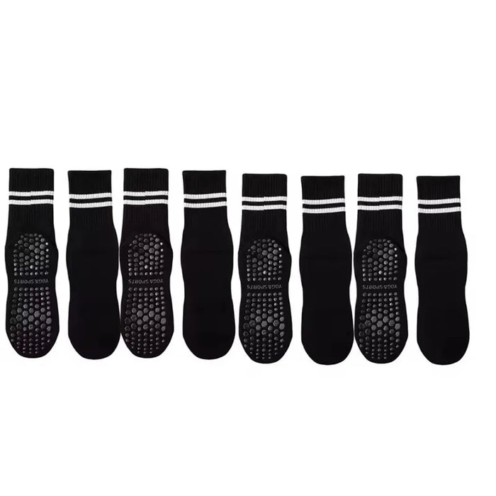 4 pairs Yoga / Pilates solid mid tube socks