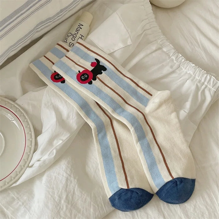 Long Preppy Style Cartoon Socks