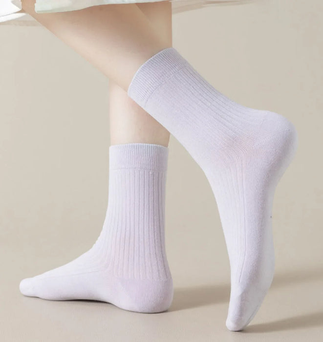 5-pairs-100-cotton-womens-socks-soft-casual-solid-color-middle-tube-socks-women-new-spring-high-quality-socks