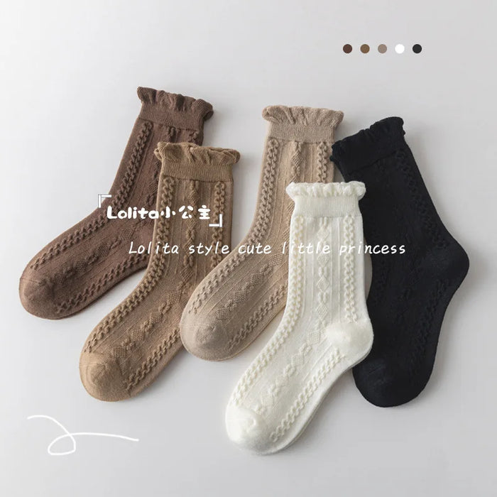 5 pairs / 1-12Y  Kids Lolita Fancy Socks