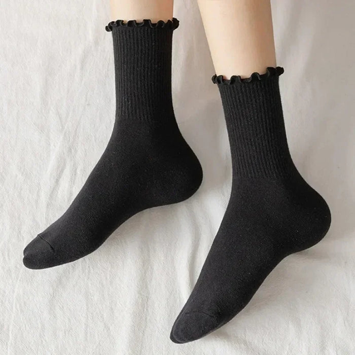 fashion-new-ruffle-socks-for-women-mid-crew-middles-tube-ankle-high-breathable-cotton-socks-black-white-beige-female-cute-sock