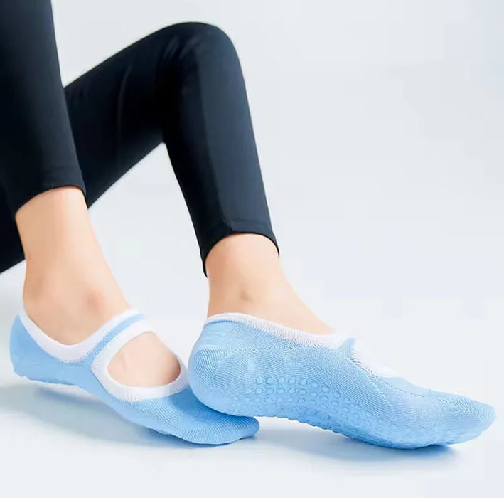 Multi Colored Plus Size Women's Yoga Socks