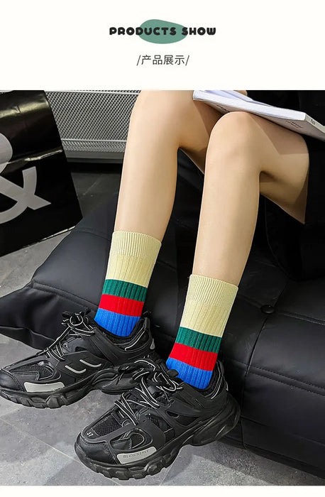 Various Stylish Cotton Medium Tube Design Socks