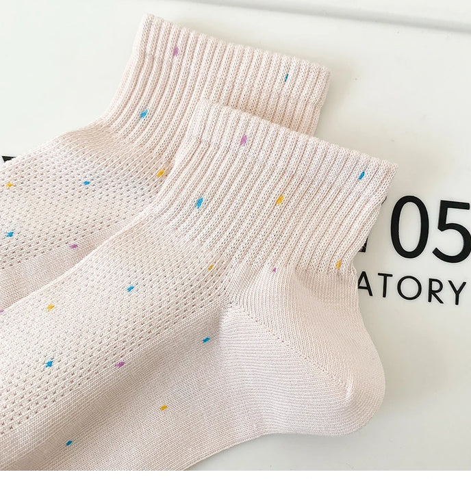 Colourful Dot Print Daily Summer Socks