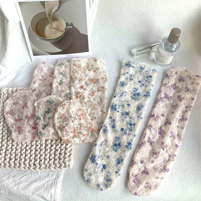 Lace Flower Loose Long Socks