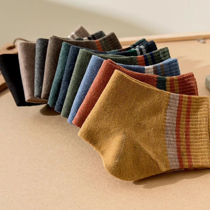 10 Pairs Men's Mid-Crew Socks, Striped