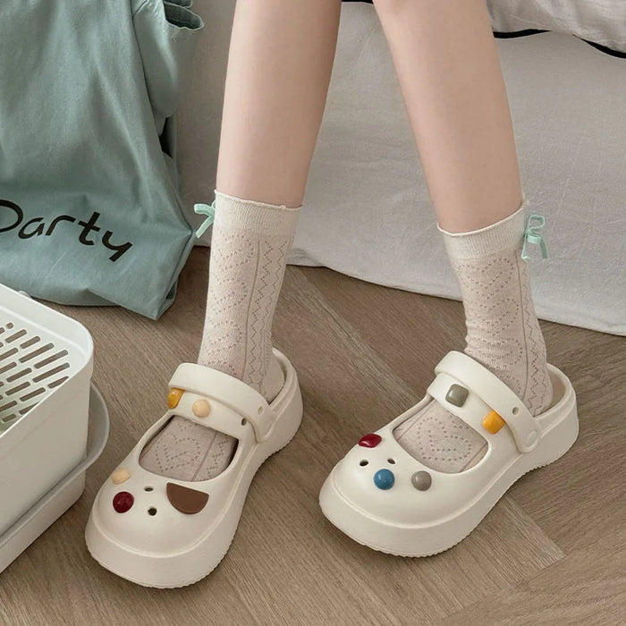 Sweet Bowknot Tied Middle Tube Socks Women Heel Bow Socks