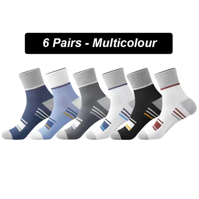 6Pairs Men Socks Breathable Cotton Sports