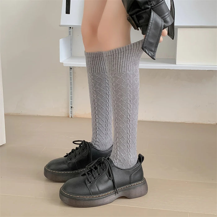 Retro Women Stockings High Quality Japanese Style Knee High Socks