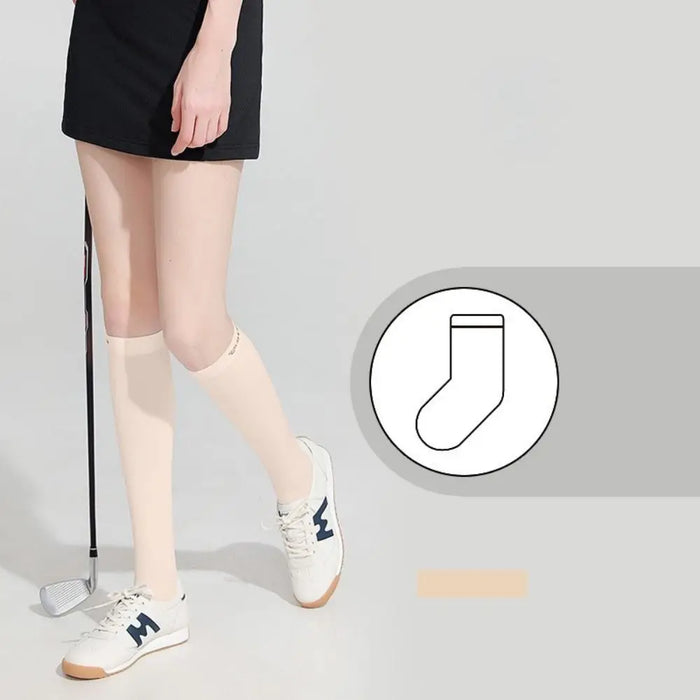 Ice Silk Sunscreen High Sports Pressure Socks
