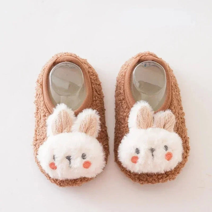 Cartoon Rabbit Baby Floor Socks Kids Plush Slippers