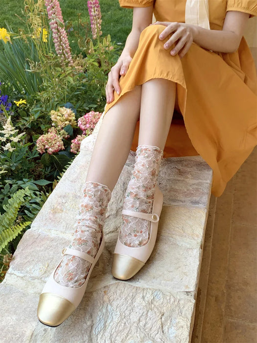 Lace Flower Loose Long Socks