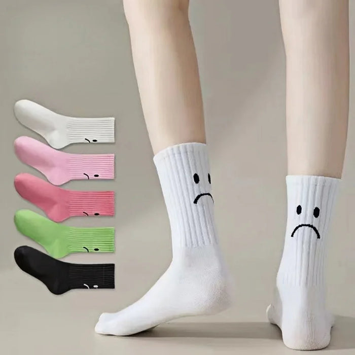 Smile Face Socks Women's Fashion Mid-Calf Socks