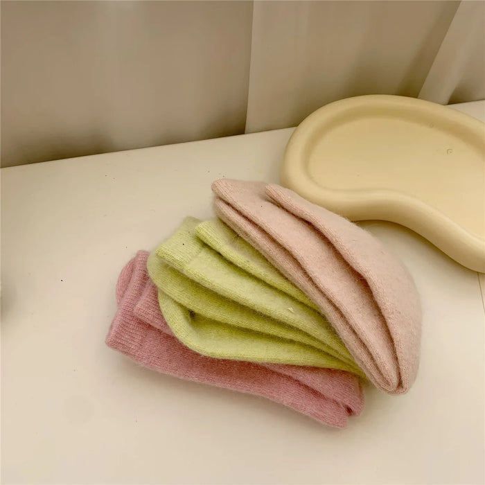 Rabbits Hair Women's Socks Solid Thermal Cashmere