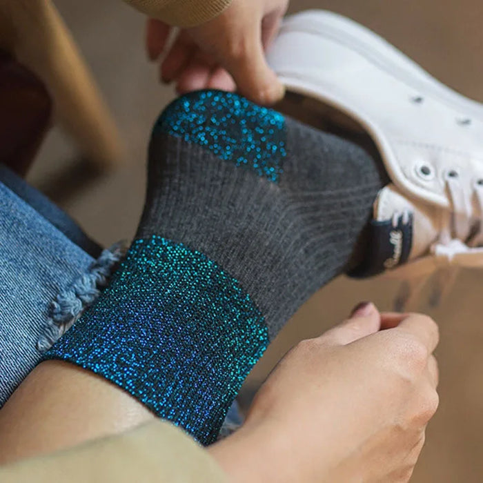 Gold and Silver Silk Bright Silk Series  Socks