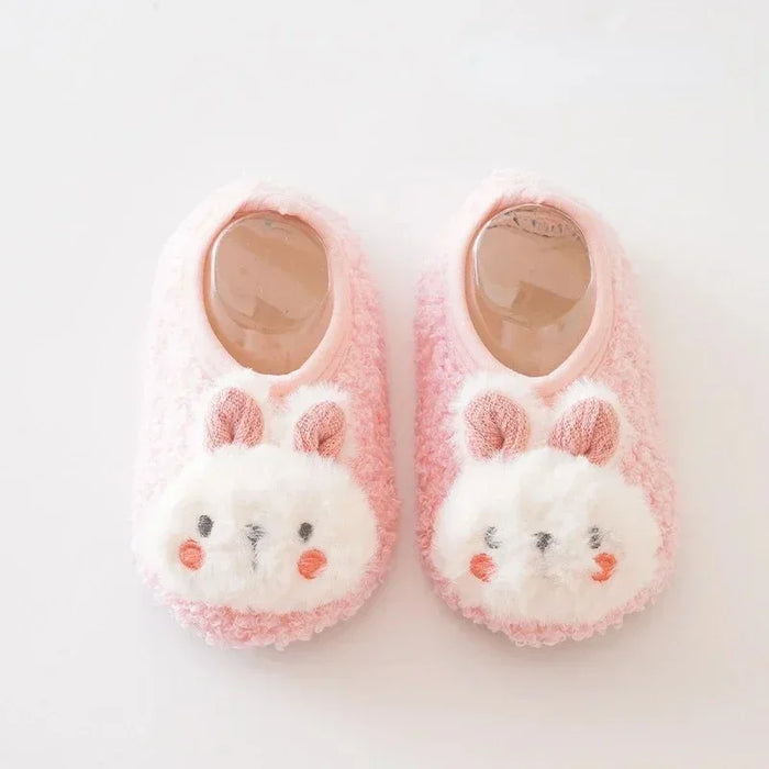 Cartoon Rabbit Baby Floor Socks Kids Plush Slippers