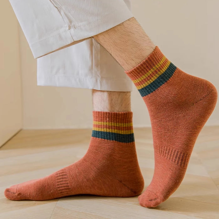 10 Pairs Men's Mid-Crew Socks, Striped