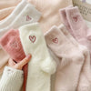 thickened-middle-tube-socks-mink-fur-pink-embroidered-heart-shaped-women-autumn-winter-warm-sleep-home-solid-color-plush-sock