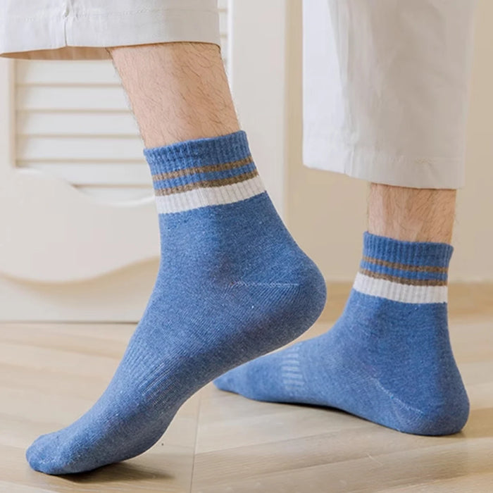 10 Pairs Men's Mid-Crew Socks, Striped