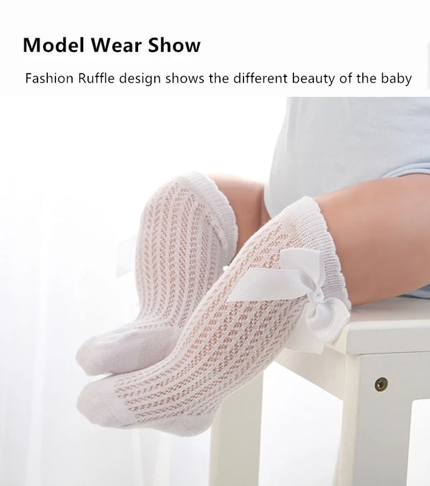 3Pairs/Lot Summer Baby Girls Bow Summer Socks
