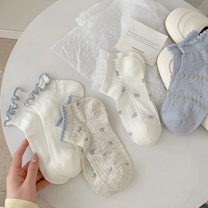 Frilly Girls Ankle Socks Casual Comfortable Mesh