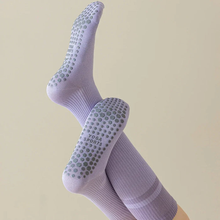 2-pairs-grip-pilates-socks-women-non-slip-yoga-fitness-calf-compression-socks-high-quality-cotton-running-sports-socks-ladies