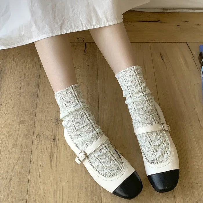 Summer Thin Hollow Breathable Loose Long Socks