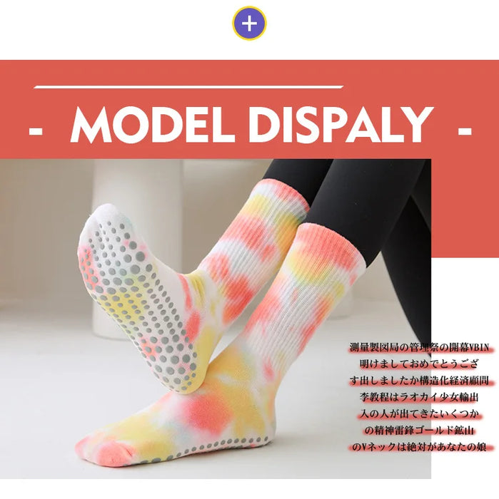 3 Pairs Non-Slip Yoga Socks for Women Colorful Gradient