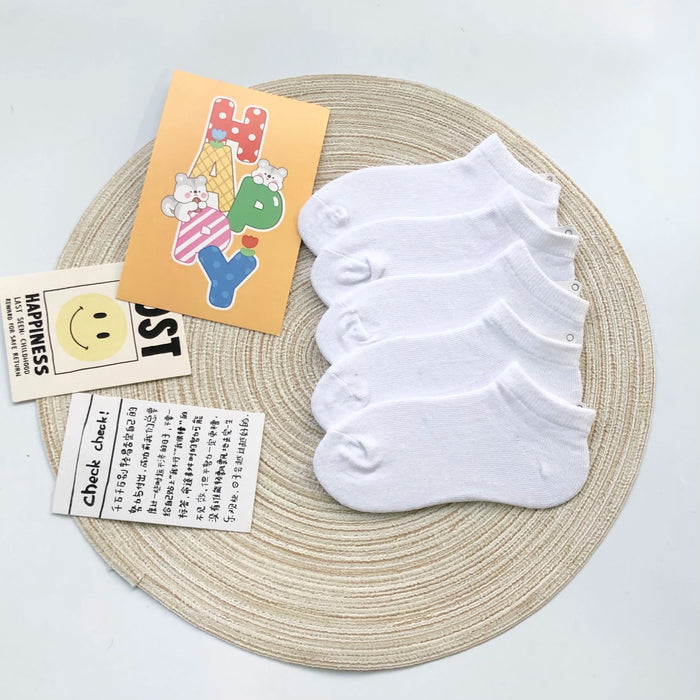 5P/ Summer White Mesh Children Cotton Socks